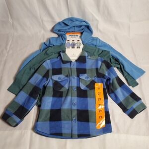 Pekkle ● Toddler Boys Size 2T● Set of 3 Long Sleeve Shirts ● Astronaut Blue NWT
